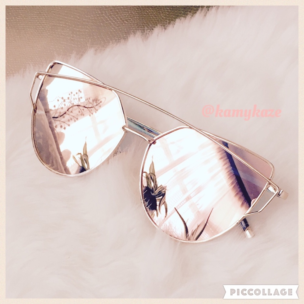 New! Pink & Gold Mirrored Sunglasses